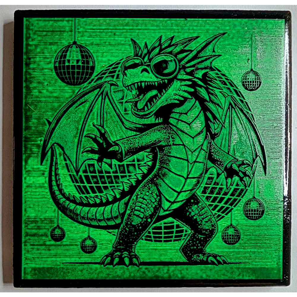 🪩 Disco Dragon Coaster 🐉